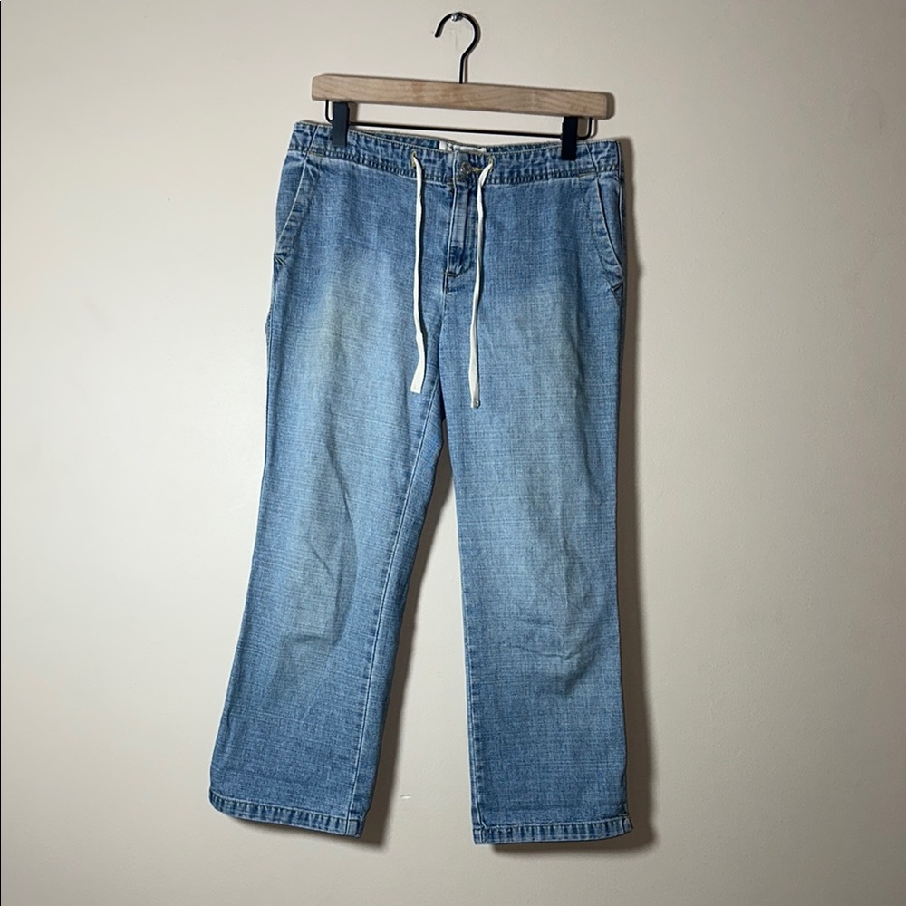 Old Navy At Waist Blue Jeans With Drawstrings Women's Size 4 Waist 32
